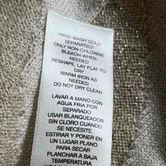 CHICO’S Sweater Chunky knit Sparkly Striped Top long sleeve size 3 - Picture 6 of 14